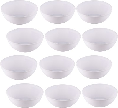 KUBER INDUSTRIES Plastic Pasta Bowl Plastic Dishwasher Safe Round Bowls|Katori for Kitchen|250 ML|Pack of 12|White(Pack of 12, White)