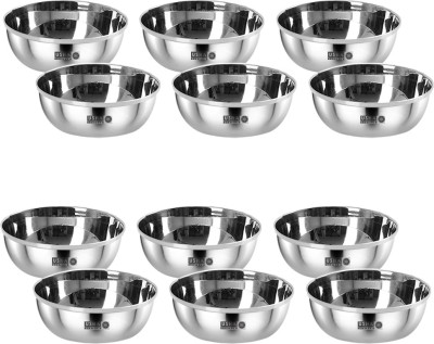 Usha Shriram Stainless Steel Vegetable Bowl Stainless Steel Bowl Set 12Pcs | 200ml | Katori Set | Family Dinnerware Set(Pack of 12, Steel)