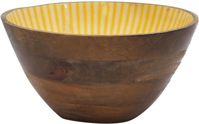 Naturahive Wooden Storage Bowl(Pack of 1, Yellow)