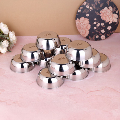 inKitch Stainless Steel Soup Bowl(Pack of 12, Silver)