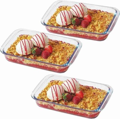 Sarsawal Glass Serving Bowl Disposable(Pack of 3, Clear)