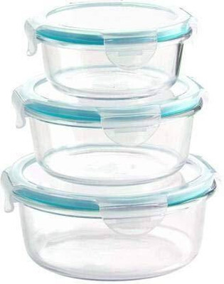 NAVPATH Glass Utility Container  - 400 ml, 650 ml, 850 ml(Pack of 3, White)