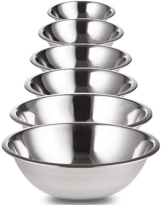 ashokk Stainless Steel Serving Bowl(Pack of 6, Multicolor)