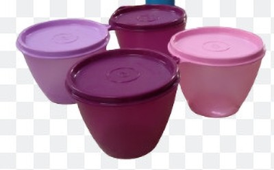 s.m.mart Plastic Storage Bowl TUPPERWARE BOWLED OVER SF4 LIQUID TIGHT CONTAINER Disposable(Pack of 4, Multicolor)