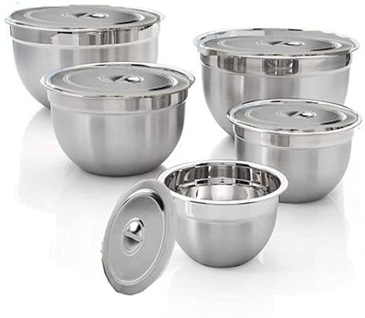 TALUKA Stainless Steel Mixing Bowl T-SSMIXBWL5P_N1(Pack of 5, Silver)