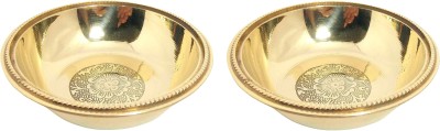 A&H Brass Dessert Bowl Hand Made Medium Floral Bowls for Dinnerware,Serveware, Sweet Dish Serving Bowl(Pack of 2, Gold)