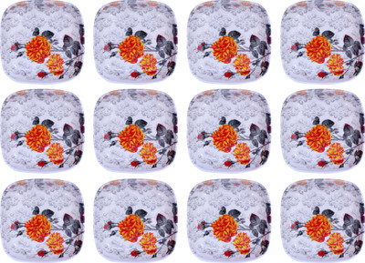 Feast Melamine Mixing Bowl Melamine Square 6 Inch Snacks Plate set(Pack of 12, Multicolor)