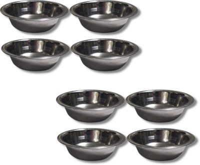 SHINI LIFESTYLE Stainless Steel Vegetable Bowl Stainless steel , steel bowl , Food-grade ,Easy to clean 14 cm katori(Pack of 8, Silver)