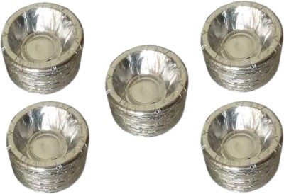 Vek Paper Serving Bowl Silver Coated Paper Dona, Bowl - 5 No. - 4 inches (Total -540 Pieces) Disposable(Pack of 6, Silver)