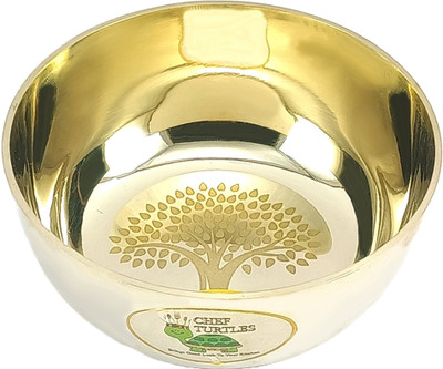 CHEF TURTLES Bronze Dessert Bowl 250ml Kansa/Bronze Solid Bowl Katori/Wati for Serving & Puja Purpose- 1piece(Pack of 1, Gold)