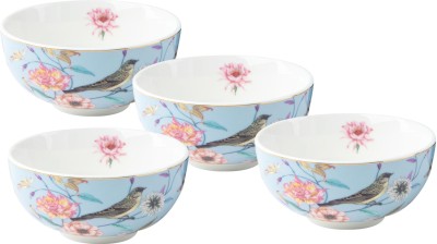 Lemon Tree Ceramic Serving Bowl Ceramic Round Shape Snacks/Soup/Nuts/Dessert Serving Bowls for Kitchen, Dining(Pack of 4, Blue)