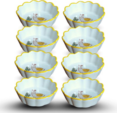 AMORDIV Porcelain, Ceramic Dessert Bowl 100 ml Sauce,Desert,Sushi,Soy Dipping Bowl | Appetizer Plates| Mini Serving Dish(Pack of 8, Yellow, Green)