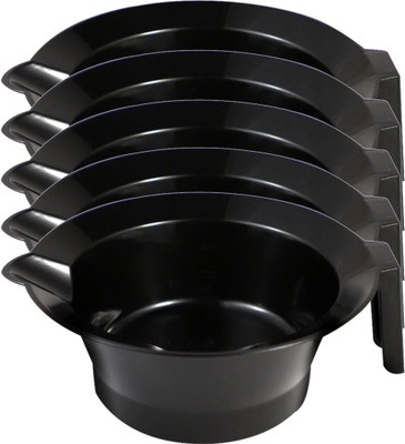 Trendy Look Plastic Mixing Bowl Professional Hair Dye Applicator Colour Mixing Bowl with Handle Pack of 5(Pack of 5, Black)