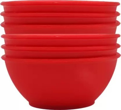 bestifo Plastic Vegetable Bowl Microwave, Dishwasher And Freezer Safe Bowl/Katori Set Of 6 (Red)(Pack of 6, Red)