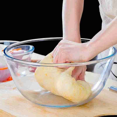 Sarsawal Glass Mixing Bowl 1 PCS MIXING BOWL(Pack of 1, Clear)
