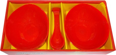 Kotak Sales Plastic Soup Bowl Kids Maggi 2 Piece Spoon Set Serving Food Breakfast Snack Mug(Pack of 1, Red)