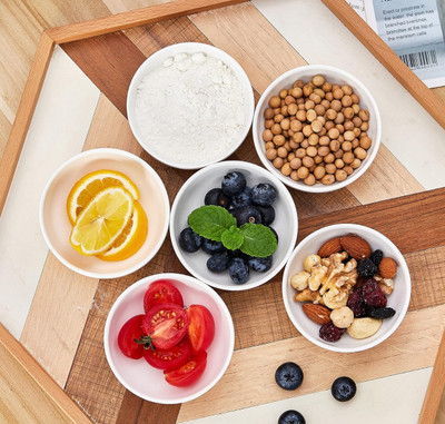 MDNSHO Melamine Vegetable Bowl Melamine Bowls Set, 220 ml White Soup Bowls Melamine Salad , Unbreakable Bowls(Pack of 6, White)