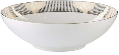 Home4U Bone China Serving Bowl White Bone China Platina Serving Bowl(Pack of 1, White)