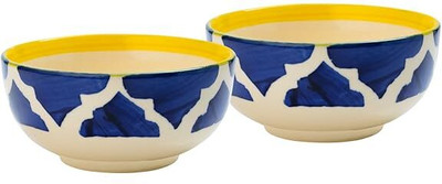 P-PLUS INTERNATIONAL Ceramic Soup Bowl Japanese Retro Ceramic Dipping Bowls|200 ML(Pack of 2, Blue)
