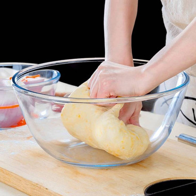 DHANSAL Glass Mixing Bowl(Pack of 1, Clear)