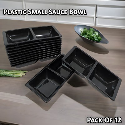 Inpro Plastic Sauce Bowl Serve in Style with our 12-Piece Plastic Snacks Small Bowl Set in Black Color(Pack of 12, Black)