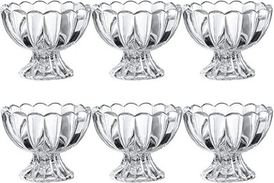 MOOZICO Glass Serving Bowl Glace Ice Cream Bowls Dessert Bowls Sundae Bowls Set 150 ml (6)(Pack of 6, Clear)