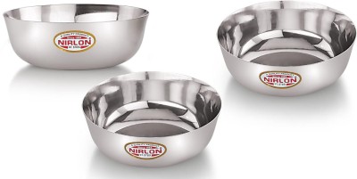 NIRLON Stainless Steel Vegetable Bowl(Pack of 3, Silver)