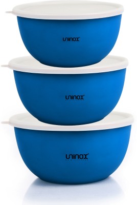 UNINOX Stainless Steel Serving Bowl Disposable(Pack of 3, Blue)