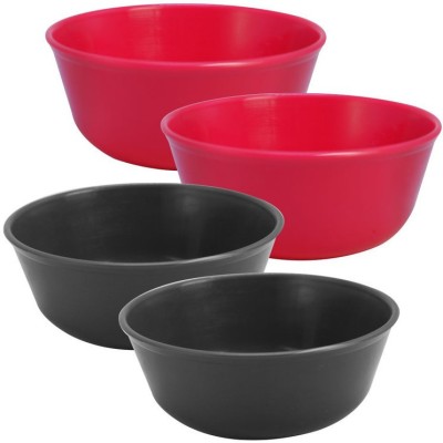 Wonder Plastic Mixing Bowl(Pack of 4, Red, Black)