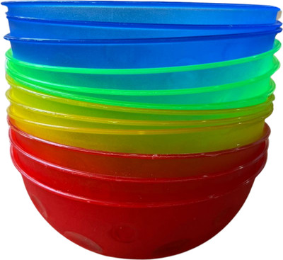 TM&W Plastic Vegetable Bowl Plastic Serving Bowl Multi Purpose Bowls Pack 12 pcs Disposable(Pack of 12, Multicolor)