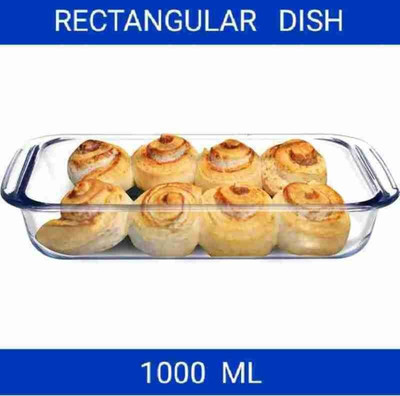 Dinewell Best_1000ml Baking Dish for Oven Cooking Casserole Dish Rectangular Glass Baking Dish(Microwave Safe) deal from flipkart