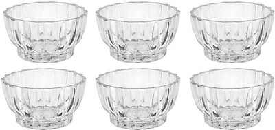 SRKBS Glass Serving Bowl Crockware Crystal Clear Bowl(Pack of 6, Clear)