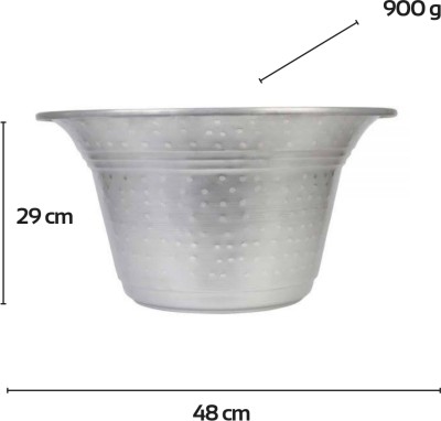 KITCHZEN Aluminium Storage Bowl ALUMINIUM ANNAKOODAI(Pack of 1, Silver)