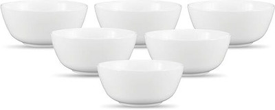 KAVYACRASH Glass Soup Bowl Disposable(Pack of 6, White)