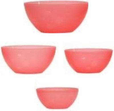 Moltres Plastic Serving Bowl Elite Bowl 4 Pcs Set - Durable Plastic - Lightweight - Easy To Clean(Pack of 4, Red)