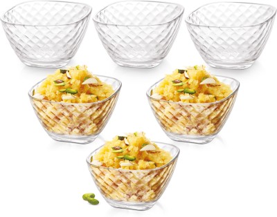 TREO Glass Storage Bowl Cheesling set of 6, 280 ml Each, Transparent(Pack of 6, Clear)