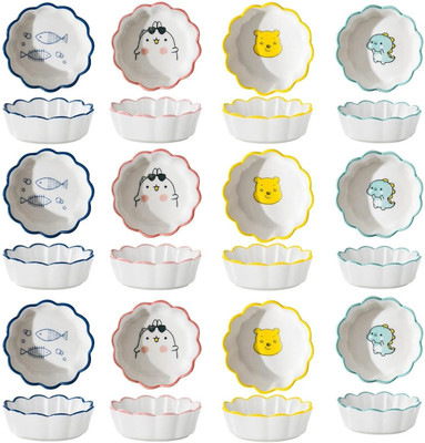 olwick Ceramic Sauce Bowl Household Small Ceramic Bowl Set | Creative Tableware Dipping Bowls Disposable(Pack of 12, Multicolor)