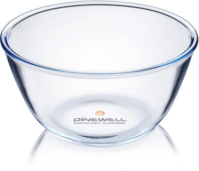 Dinewell Borosilicate Glass Serving Bowl Borosilicate Round Glass Mixing Bowl(Pack of 1, Clear)