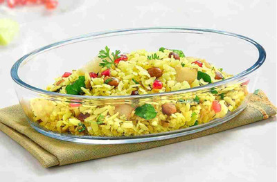 Armin Glass Serving Bowl Vegetable Bowl(Pack of 1, Clear)