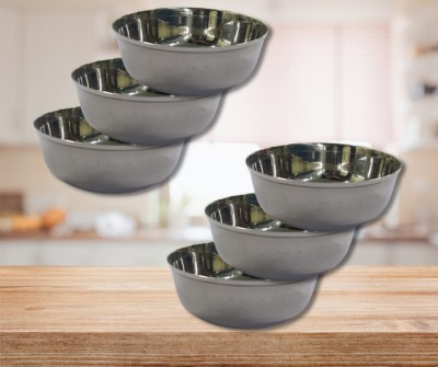 SHINI LIFESTYLE Stainless Steel Vegetable Bowl Stainless steel bowl, Dal Chawal Bowl, Soup Bowl, Katori Steel Vegetable Bowl(Pack of 6, Silver)