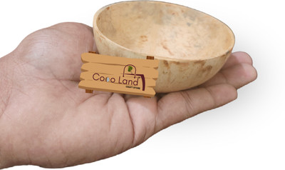 Coco Land Wooden Salad Bowl White Coconut Shell Salad Bowl (MEDIUM SIZE Pack of 1) (8-10 CM Diameter) 150 ml Disposable(Pack of 1, White)
