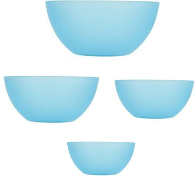 Moltres Plastic Serving Bowl Elite Bowl 4 Pcs Set - Durable Plastic - Lightweight - Easy To Clean(Pack of 4, Blue)