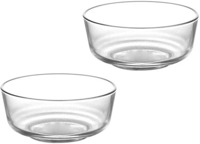 JAGARWAL enterprises Glass Dessert Bowl Fruit Bowl, Fruit Bowl, Transparent Serving Bowl(Pack of 2, Clear)