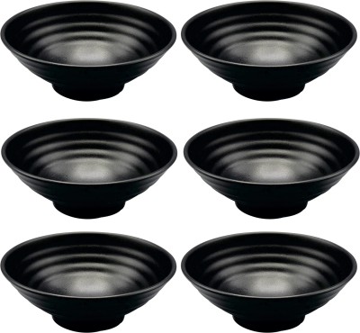 ZIDO Melamine Serving Bowl 6 Pack Multipurpose Serving Bowl For Snacks,Maggi,Chips,Nuts,Desert etc(Pack of 6, Black)