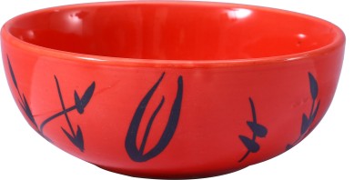 caffeine Ceramic Serving Bowl Handmade Red Bamboo(Pack of 1, Red, Black)