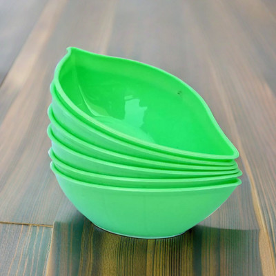 Inpro Plastic Serving Bowl Serve in Style with our 6 Piece Plastic Bowl in Green Color- Perfect for Snacks(Pack of 6, Green)