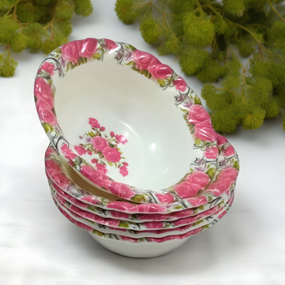 Inpro Melamine Vegetable Bowl Printed Melamine Bowl Set – Perfect for Modern Dining(Pack of 6, Multicolor)