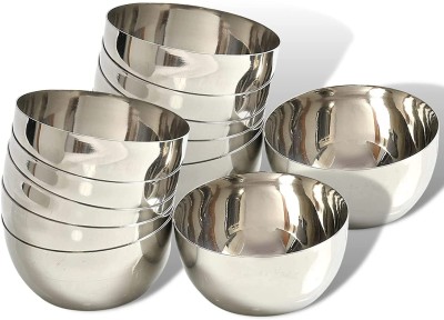 GALOOF Stainless Steel Vegetable Bowl stainless steel heavy gauge bowl set of 12(Pack of 12, Steel)