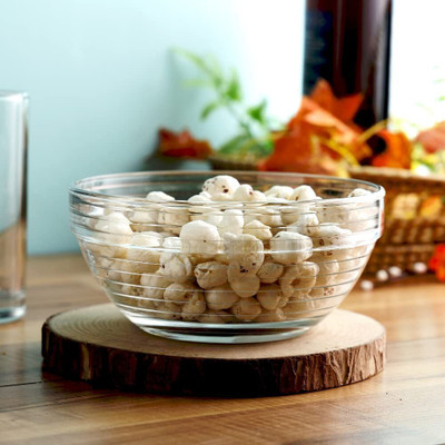 Smartserve Glass Mixing Bowl Uniglass Kyklos Stackable Glass Bowl Lead Free 1080 Transparent Set of 6(Pack of 3, Clear)