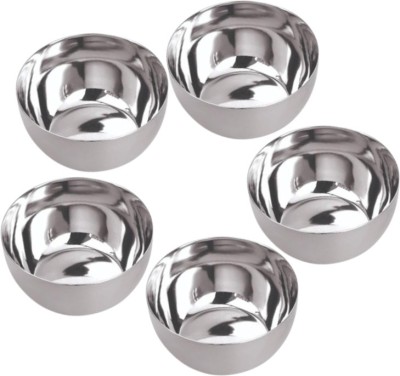 Indian Cloud Stainless Steel Serving Bowl Mixing Bowl/katori/vatki/vati(Pack of 5, Silver)